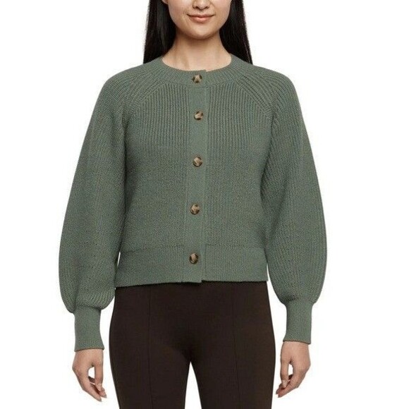 Banana Republic Sweaters - Banana Republic Womens 5 Button Cardigan Sweater Balloon Sleeve Green NWT